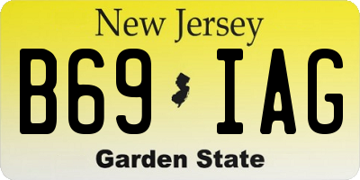 NJ license plate B69IAG
