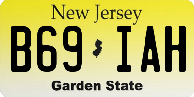 NJ license plate B69IAH