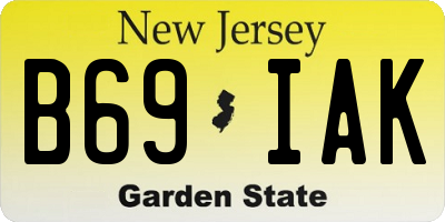 NJ license plate B69IAK