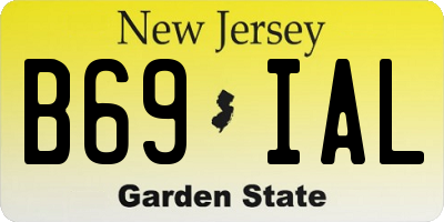 NJ license plate B69IAL