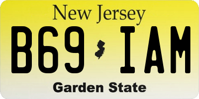 NJ license plate B69IAM