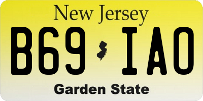 NJ license plate B69IAO