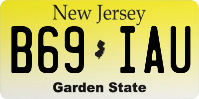 NJ license plate B69IAU