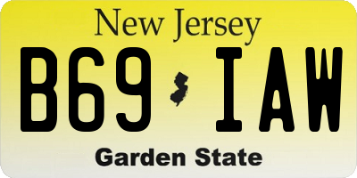 NJ license plate B69IAW