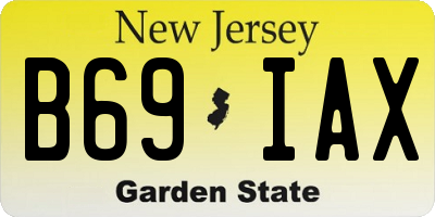 NJ license plate B69IAX