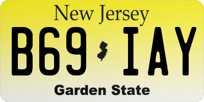 NJ license plate B69IAY