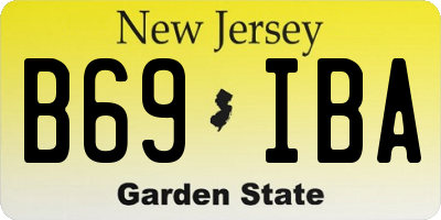 NJ license plate B69IBA