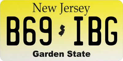 NJ license plate B69IBG
