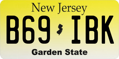 NJ license plate B69IBK