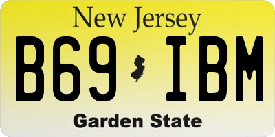 NJ license plate B69IBM