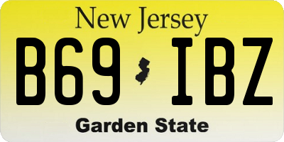 NJ license plate B69IBZ