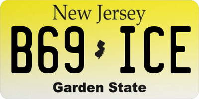 NJ license plate B69ICE