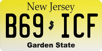 NJ license plate B69ICF