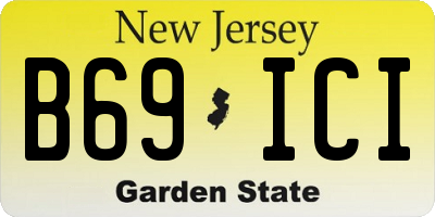 NJ license plate B69ICI
