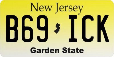 NJ license plate B69ICK