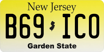 NJ license plate B69ICO