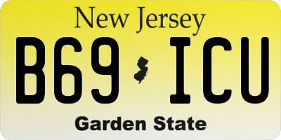 NJ license plate B69ICU