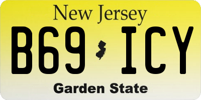 NJ license plate B69ICY