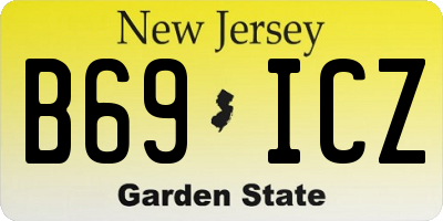 NJ license plate B69ICZ