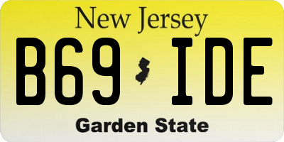 NJ license plate B69IDE