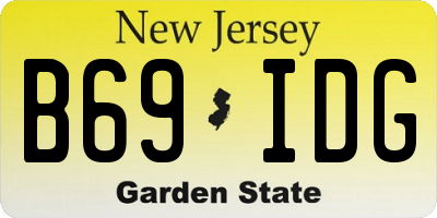 NJ license plate B69IDG