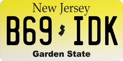 NJ license plate B69IDK