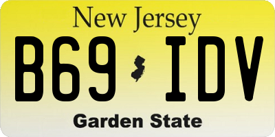 NJ license plate B69IDV