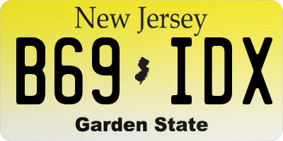 NJ license plate B69IDX