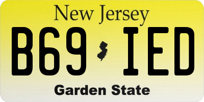NJ license plate B69IED