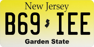NJ license plate B69IEE