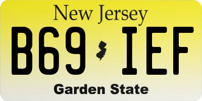 NJ license plate B69IEF