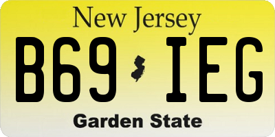 NJ license plate B69IEG
