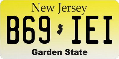 NJ license plate B69IEI