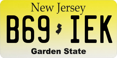 NJ license plate B69IEK