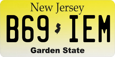 NJ license plate B69IEM