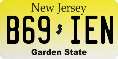 NJ license plate B69IEN