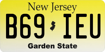 NJ license plate B69IEU