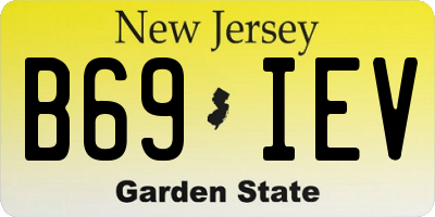 NJ license plate B69IEV