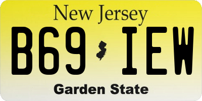 NJ license plate B69IEW