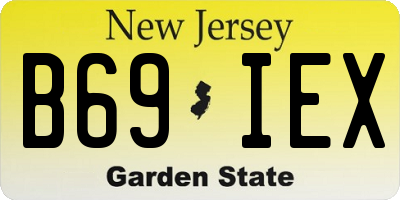 NJ license plate B69IEX