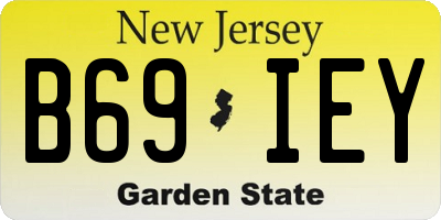 NJ license plate B69IEY