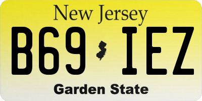 NJ license plate B69IEZ