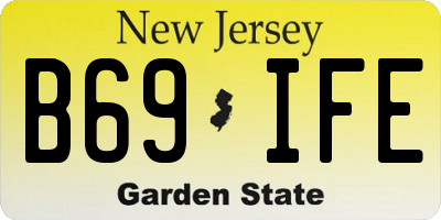 NJ license plate B69IFE