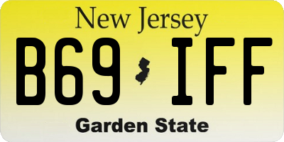 NJ license plate B69IFF