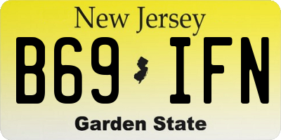 NJ license plate B69IFN
