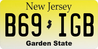 NJ license plate B69IGB