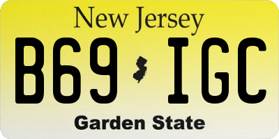 NJ license plate B69IGC