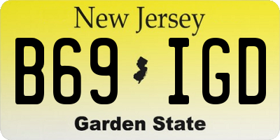 NJ license plate B69IGD