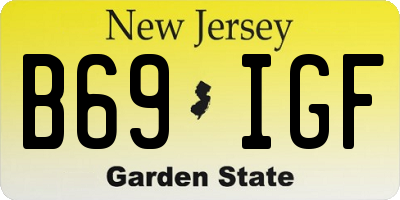 NJ license plate B69IGF