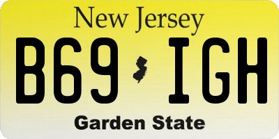 NJ license plate B69IGH